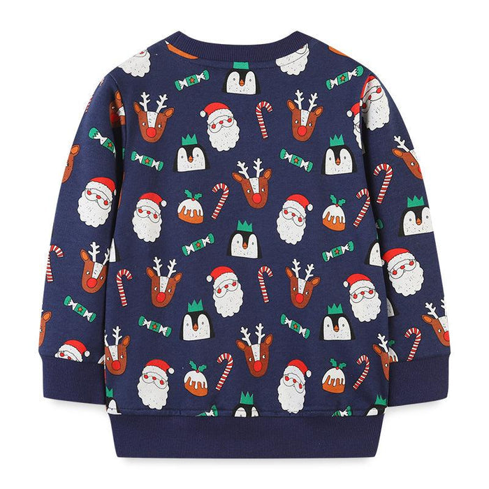 Toddler/Kid Christmas Santa, Reindeer, Candy Print Sweatshirt