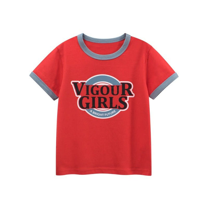 Toddler/Kid Classic Red Letter Ringer Casual Top
