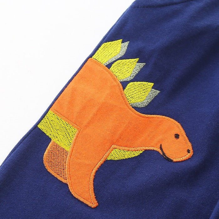 Toddler/Kid Colorful Dinosaur Embroidery Design Sweatshirt and Pants Set