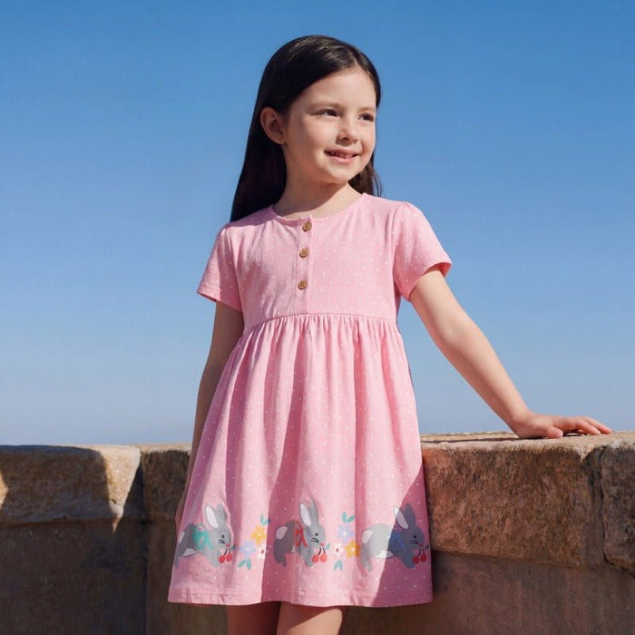 Toddler/Kid Cute Bunny Floral Kids Dress