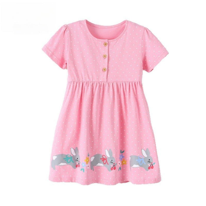 Toddler/Kid Cute Bunny Floral Kids Dress