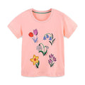Toddler/Kid Cute Flower Print Short Sleeve Cotton T-Shirt