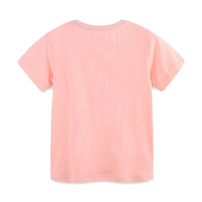 Toddler/Kid Cute Flower Print Short Sleeve Cotton T-Shirt