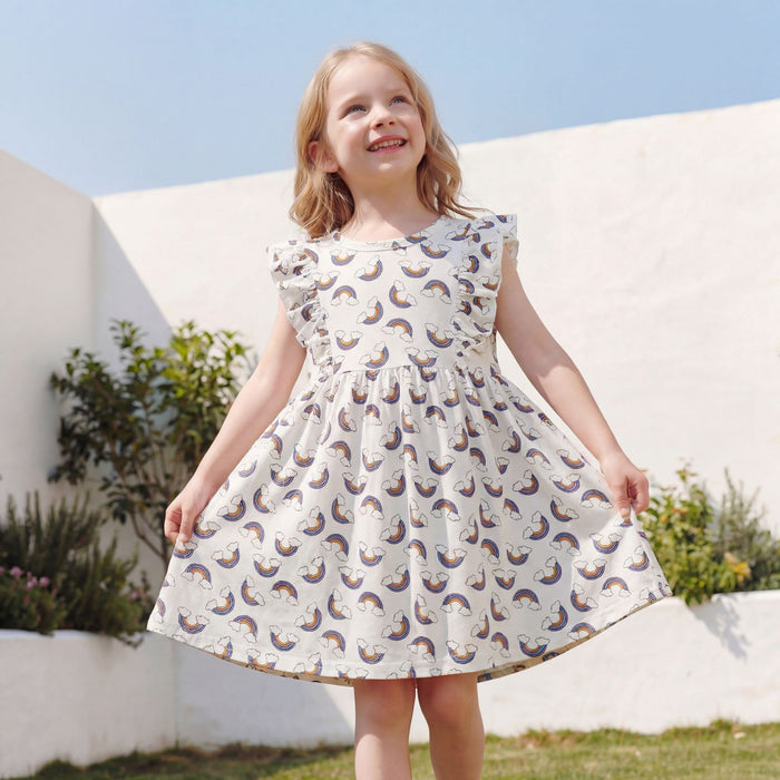 Toddler/Kid Cute Rainbow Sleeveless Casual Dress