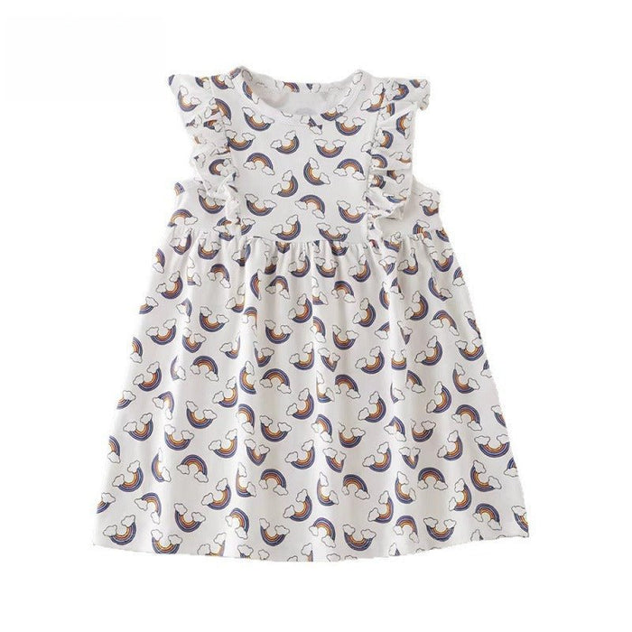 Toddler/Kid Cute Rainbow Sleeveless Casual Dress