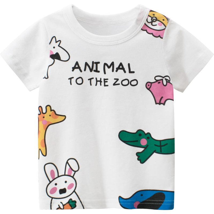 Toddler/Kid Cute Zoo Animals Print T-shirt