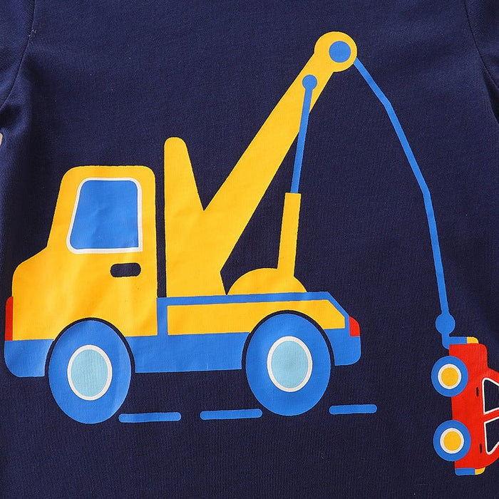 Toddler/Kid Excavator Vehicle Print Design Top