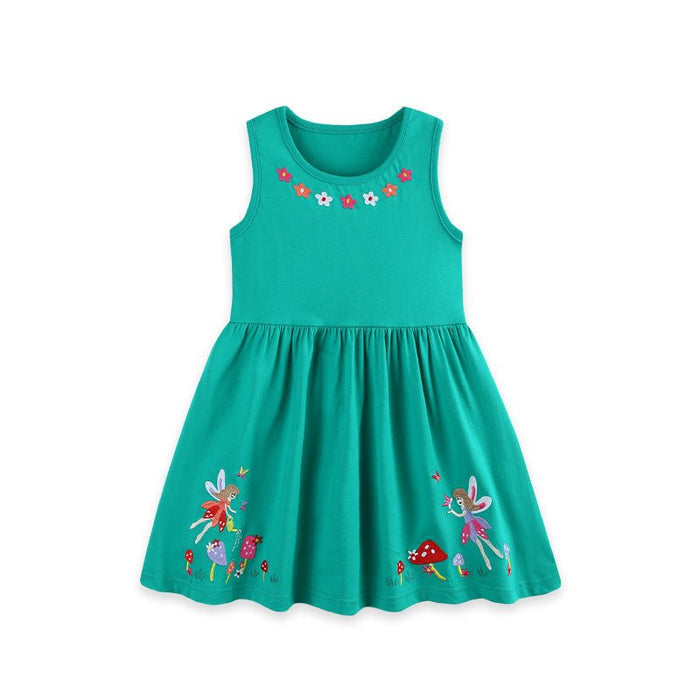 Toddler/Kid Fairy Embroidered Sleeveless Casual Dress