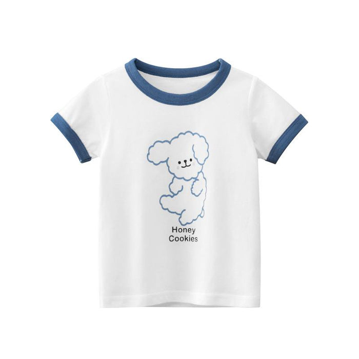 Toddler/Kid Fluffy Cartoon Dog Print T-shirt (2 colors)