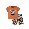 Toddler/Kid Giraffe Pattern T-shirt and Shorts Set