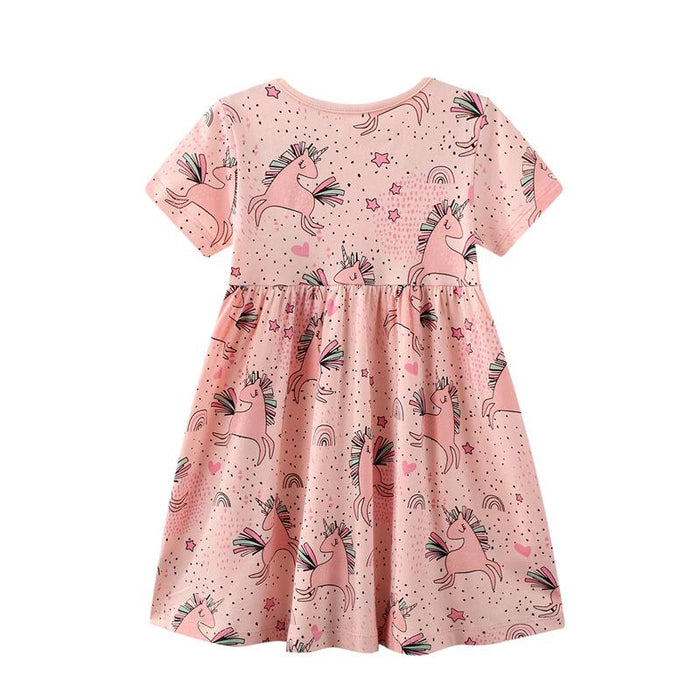 Toddler/Kid Girl Allover Unicorn Print Pink Dress