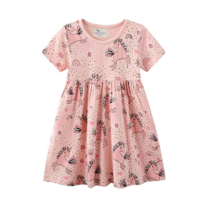 Toddler/Kid Girl Allover Unicorn Print Pink Dress