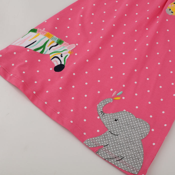 Toddler/Kid Girl Animals Print Polka Dot Dress