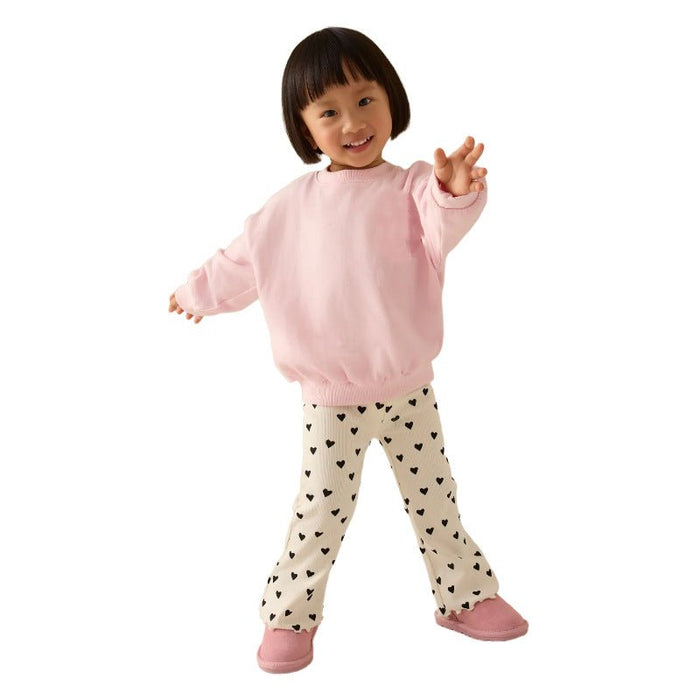 Toddler/Kid Girl Black Small Heart Print Design Leggings