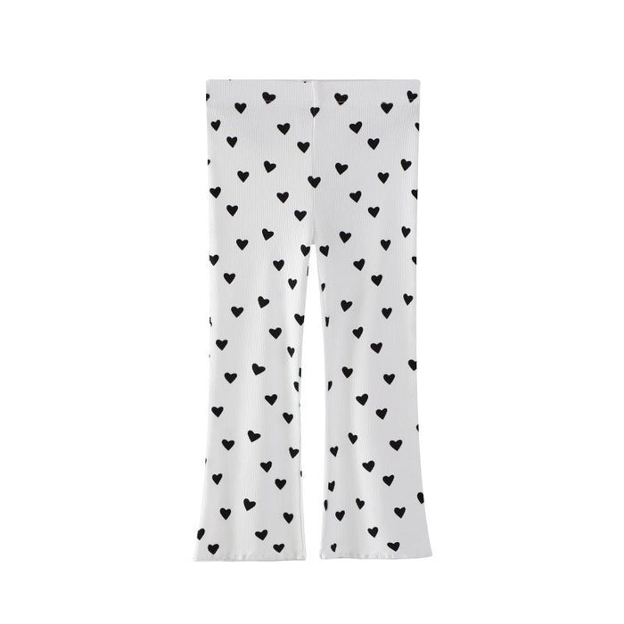 Toddler/Kid Girl Black Small Heart Print Design Leggings