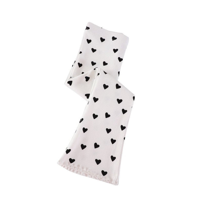 Toddler/Kid Girl Black Small Heart Print Design Leggings