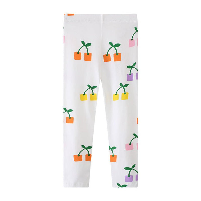 Toddler/Kid Girl Cartoon Cherry Print Design Leggings