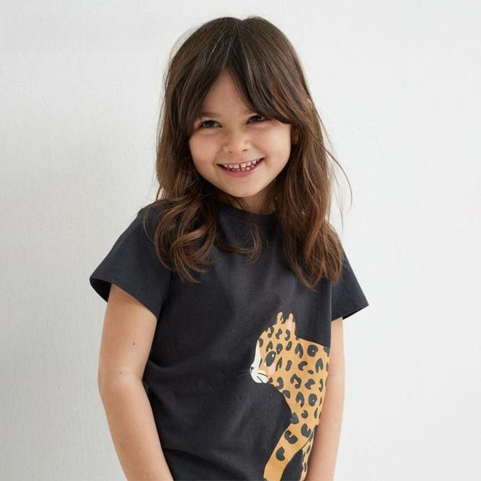Toddler/Kid Girl Cartoon Leopard Print Design T-shirt