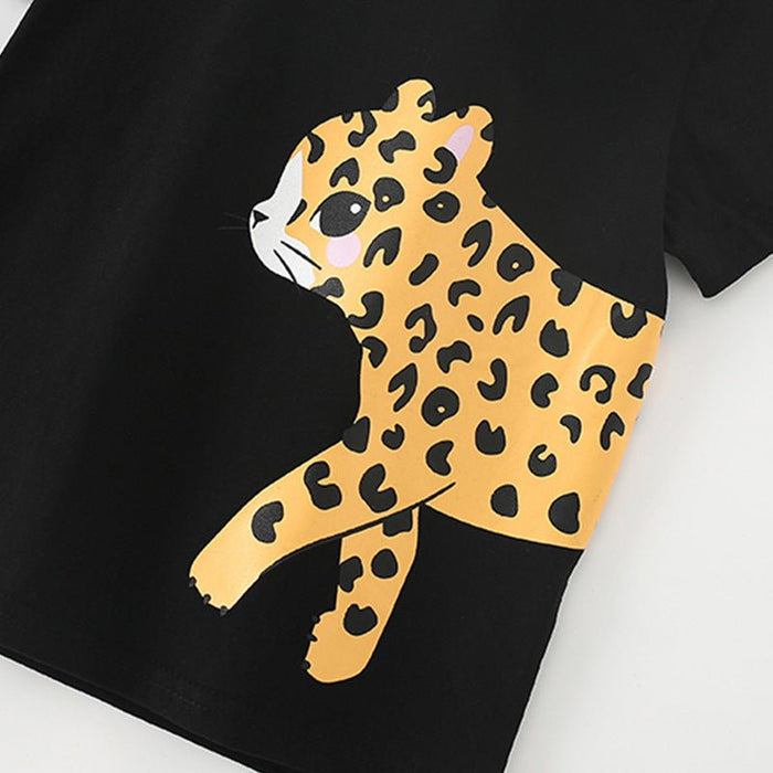 Toddler/Kid Girl Cartoon Leopard Print Design T-shirt