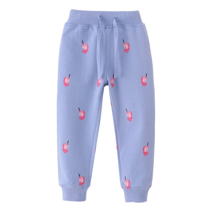 Toddler/Kid Girl Cartoon Unicorn Print Design Blue Pants