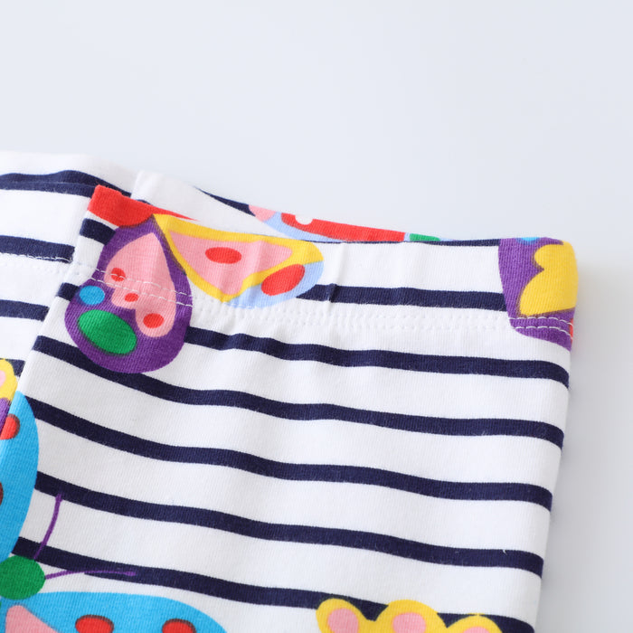 Toddler/Kid Girl Colorful Butterfly Print Stripes Leggings