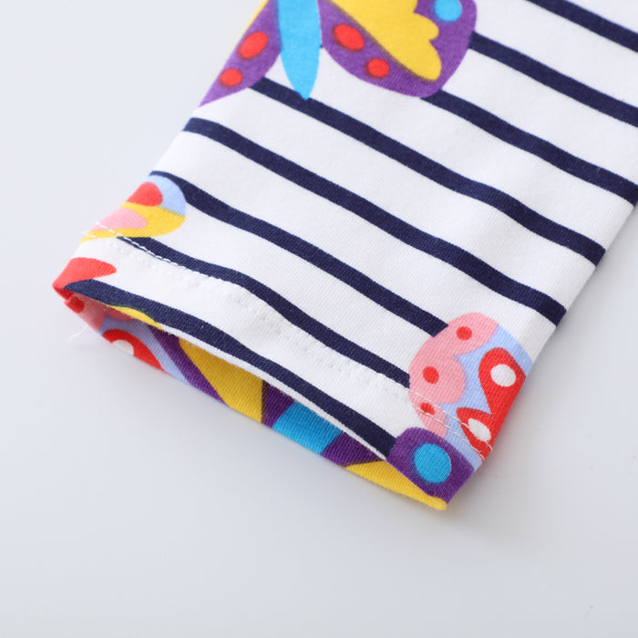 Toddler/Kid Girl Colorful Butterfly Print Stripes Leggings