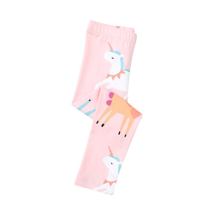 Toddler/Kid Girl Colorful Unicorns Print Pink Leggings
