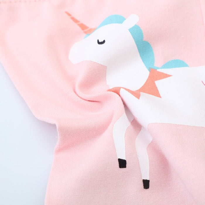 Toddler/Kid Girl Colorful Unicorns Print Pink Leggings