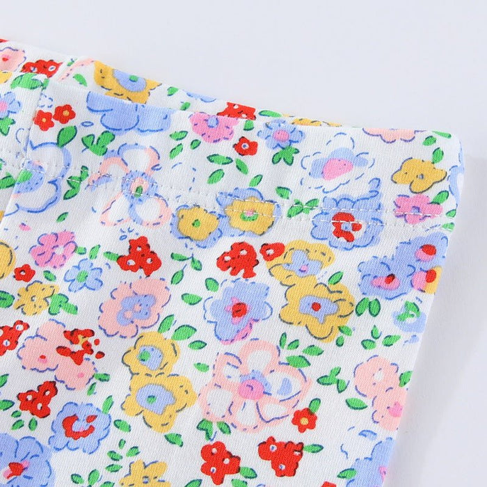 Toddler/Kid Girl Colourful Little Flowers Print Design Leggings