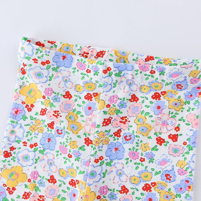 Toddler/Kid Girl Colourful Little Flowers Print Design Leggings