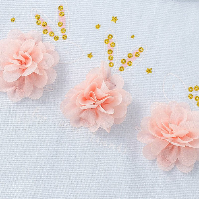 Toddler/Kid Girl Cotton Short Sleeve 3D Floral T-Shirt