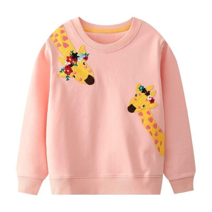 Toddler/Kid Girl Cute Giraffes Pink Sweatshirt