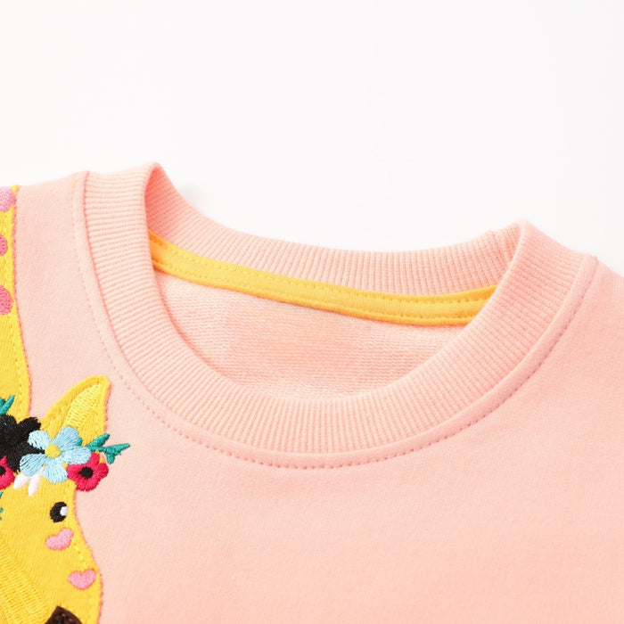 Toddler/Kid Girl Cute Giraffes Pink Sweatshirt