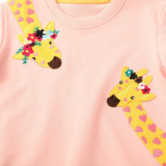 Toddler/Kid Girl Cute Giraffes Pink Sweatshirt
