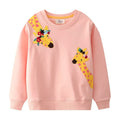 Toddler/Kid Girl Cute Giraffes Pink Sweatshirt