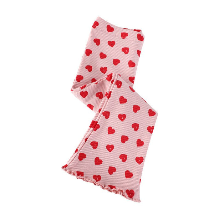 Toddler/Kid Girl Cute Hearts Print Pink Leggings