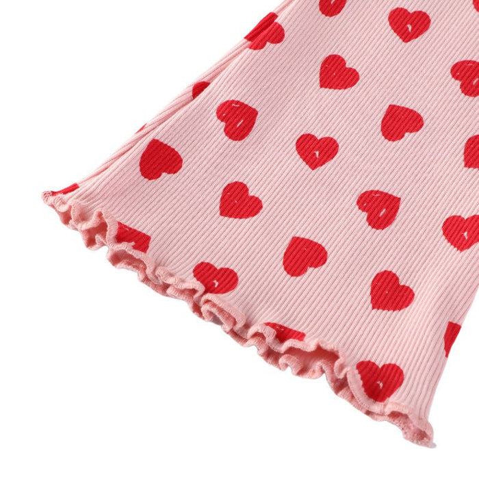 Toddler/Kid Girl Cute Hearts Print Pink Leggings
