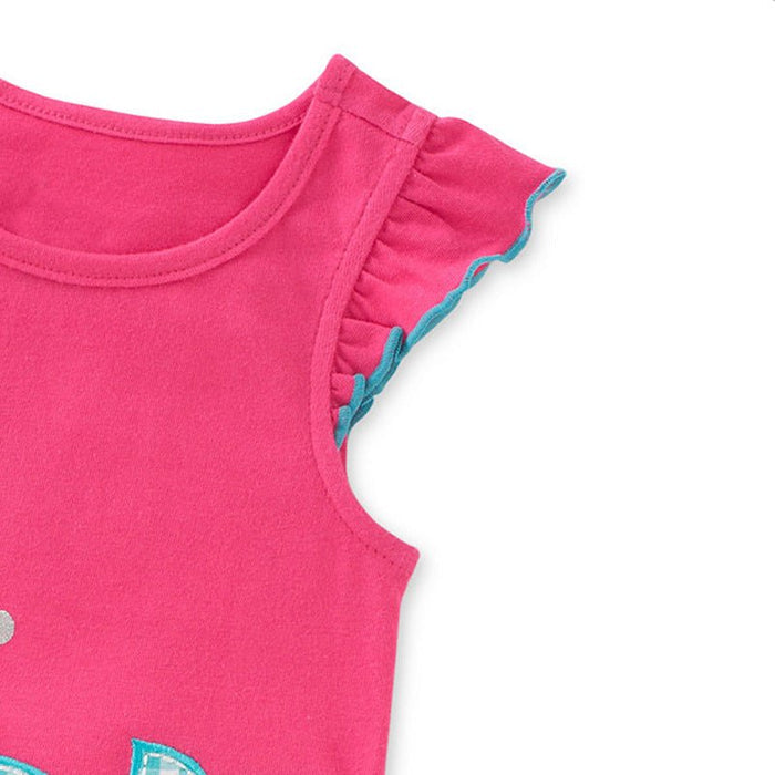 Toddler/Kid Girl Dolphin Print Ruffled Sleeves Top and Shorts Set