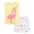 Toddler/Kid Girl Flamingo Print Top and Shorts Set
