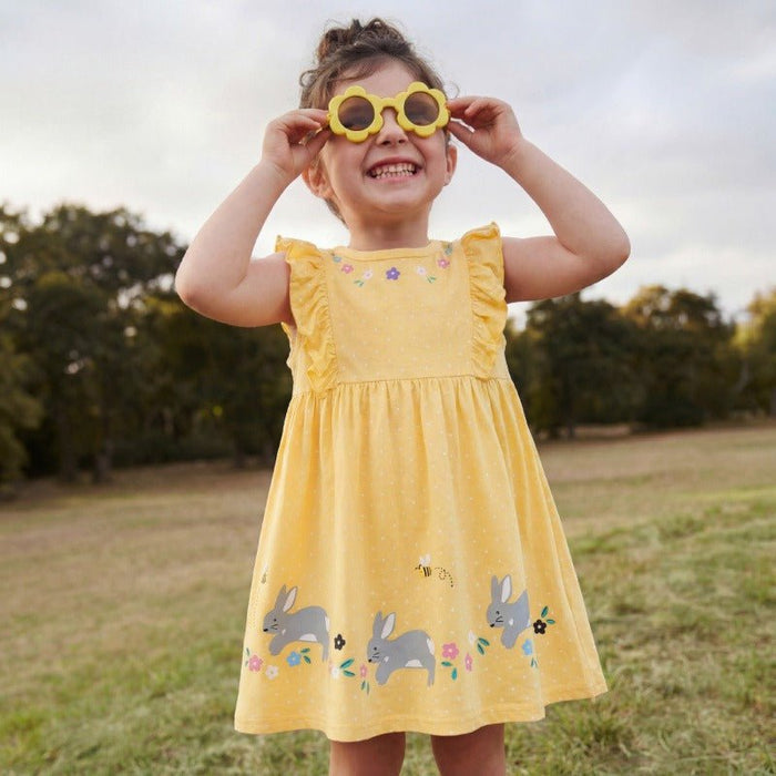 Toddler/Kid Girl Flutter Sleeve Rabbit Kids Dress