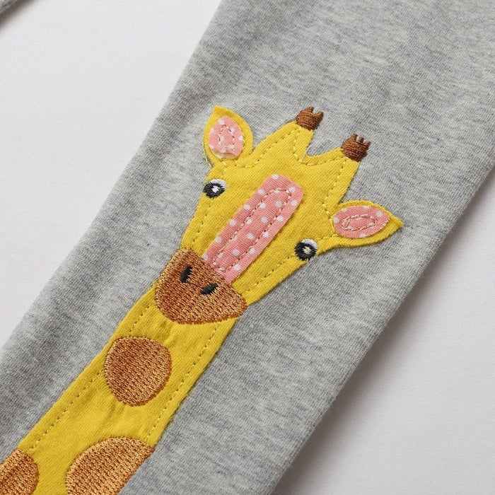 Toddler/Kid Girl Giraffe Pattern Gray Leggings