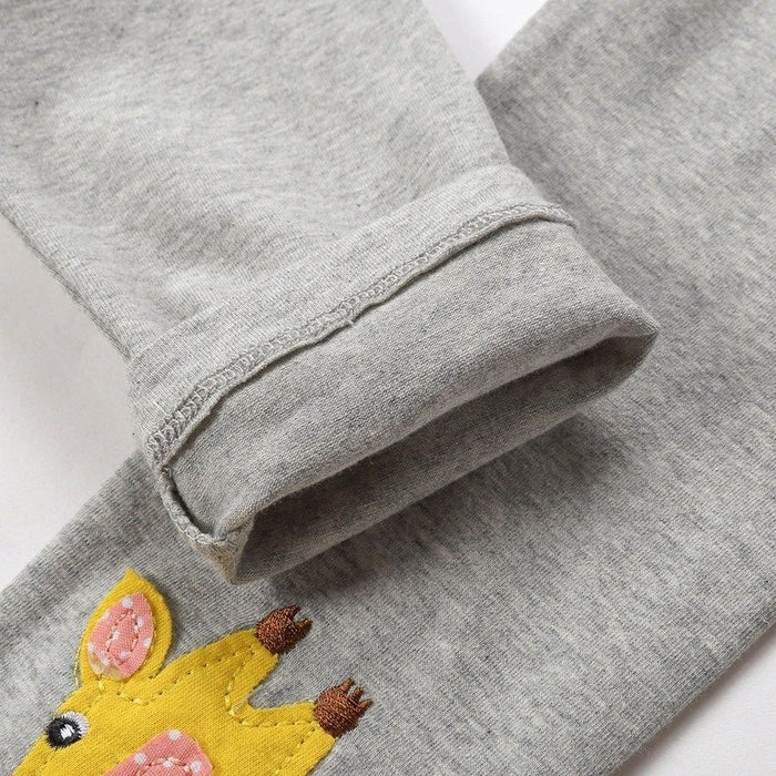 Toddler/Kid Girl Giraffe Pattern Gray Leggings