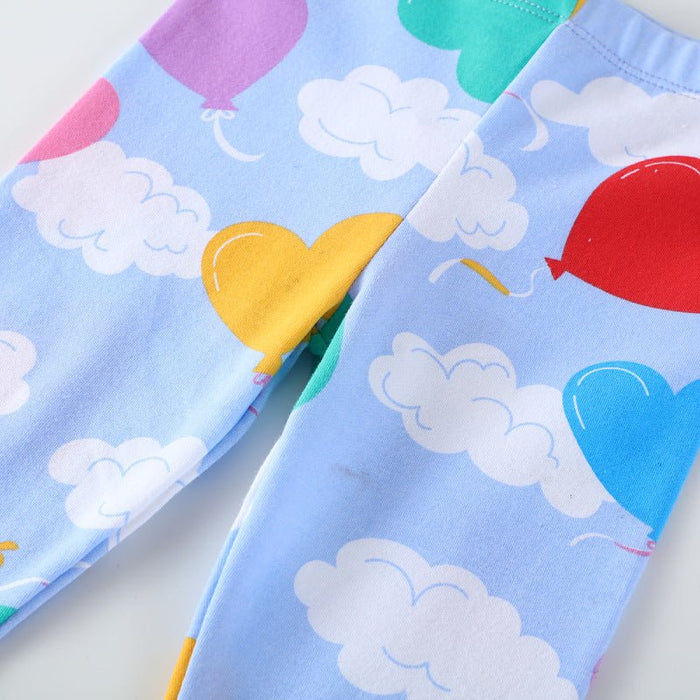 Toddler/Kid Girl Heart Balloons and Clouds Design Leggings