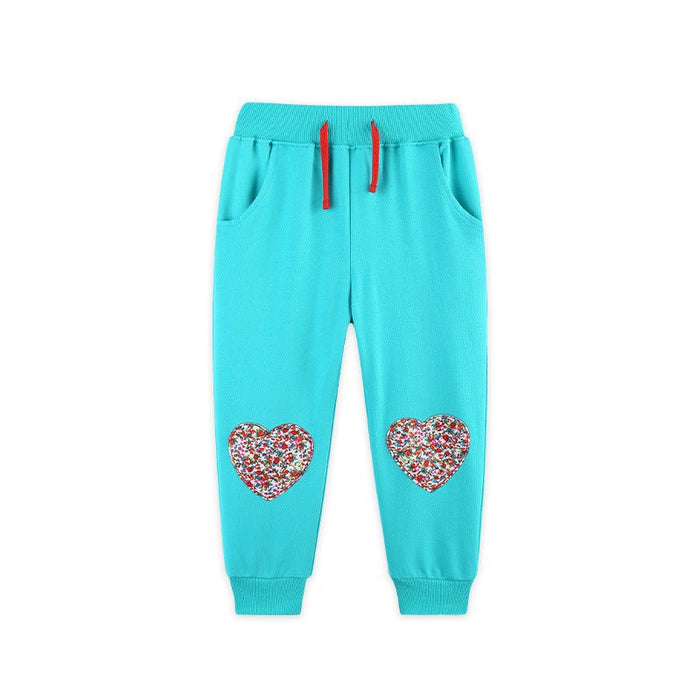 Toddler/Kid Girl Hearts Embroidery Design Pants