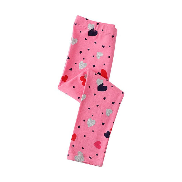 Toddler/Kid Girl Hearts + Polka Dots Pink Leggings