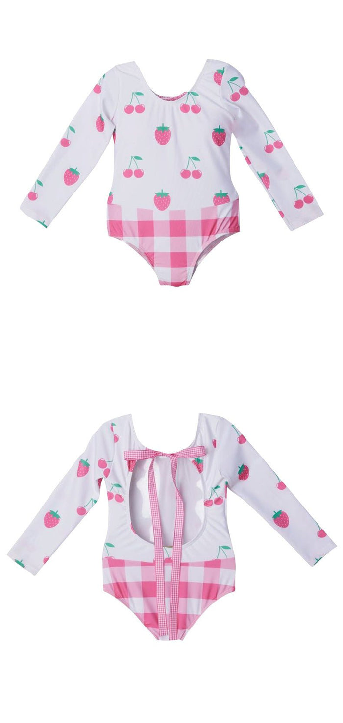 Toddler/Kid Girl Mix Prints Long Sleeve Swimsuit ( 3 Designs)
