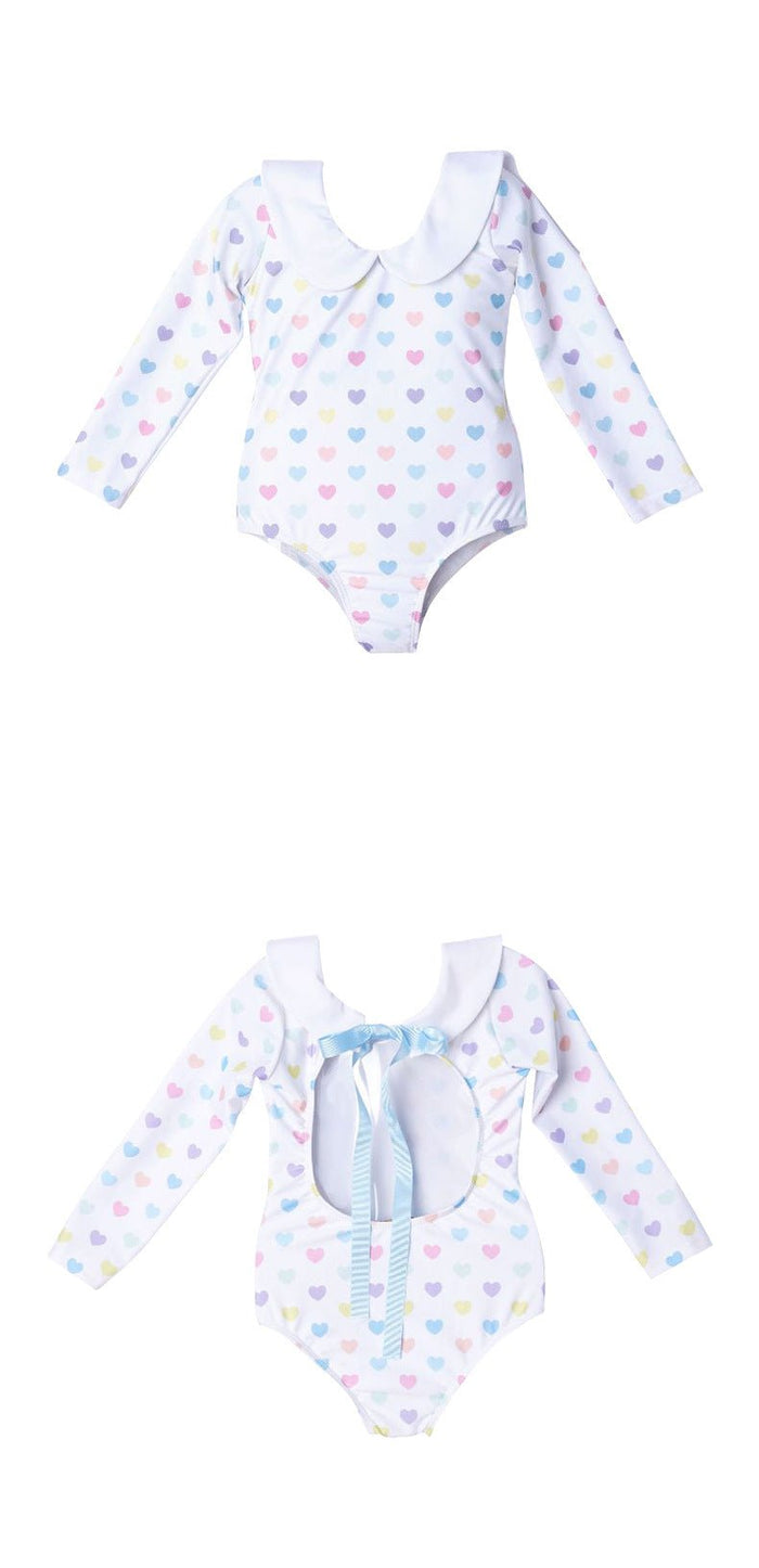 Toddler/Kid Girl Mix Prints Long Sleeve Swimsuit ( 3 Designs)
