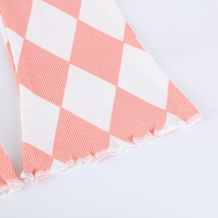 Toddler/Kid Girl Pink Argyle Design Leggings
