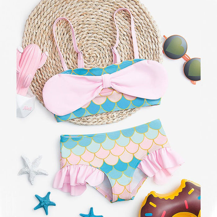 Toddler/Kid Girl Pink Mermaid 2-Piece Swimsuit