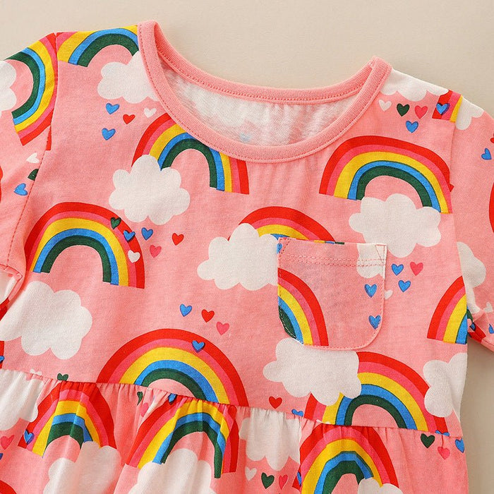 Toddler/Kid Girl Rainbow Design Dress